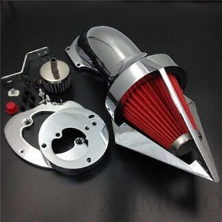 HONGK- Triangle Spike Air Cleaner Intake Filter Kit Compatible with Vtx1300 Vtx 1300 1986-2012 Chrome [B01BW4QI44]