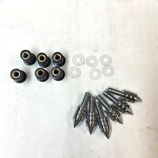 HONGK- Universal Compatible with Chrome Spike Bolts (Windscreen, Fairings, License Plate) 6PCs with Mounting Part Yamaha Kawasaki Suzuki Triumph Ducati Windshield Screws Hardware [B01BW4NUV8]