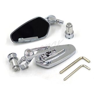 HONGK- Universal Motorcycle 1" 25mm Handle Bar End Rearview Side Mirrors CNC Aluminum [B078YM7KZ1]