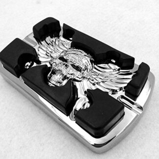 HONGK- Wing Skull Zombie Emblem Chromed Skull Foot Large Brake Pedal Compatible with Heritage Springer FLSTS Ultra [B01BW4MQXQ]