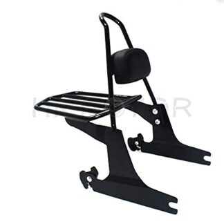 HONGK- sissybar backrest luggage rack Passenger Compatible with Harley Softail Deluxe 2006-2017 [B07JP75XH4]