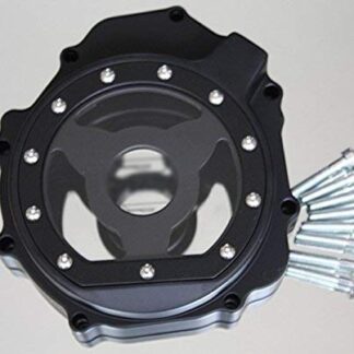 HTT- Billet Aluminum Engine Stator Cover See Through"GSXR" Logo For 2004-2005 Suzuki GSXR 600 750/2003-2004 Suzuki GSXR1000 Black Left