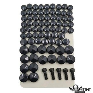 HTT- Black Bolts Toppers Caps for 2007 2008 2009 2010 2011 2012 2013 Harley FLT FLH