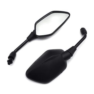 HTT- Black Left and Right Rearview Mirrors Blue Glass 10mm Thread- For Universal Motorcycle (Kawasaki Z1000 Z750 Versys KLE 650 ZRX1100 ZRX1200 ER6B)