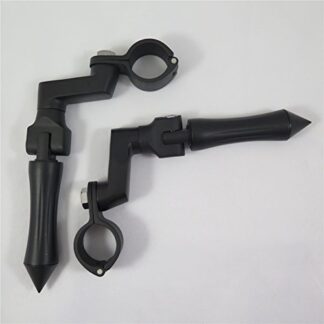 HTT Black Stick Footpeg Footrest w/ Mounting Kit Clamps Fits 1 1/2" Diameter Tubing For Harley Iron 883 XL883N Electra Glide Ultra Road King FLHR