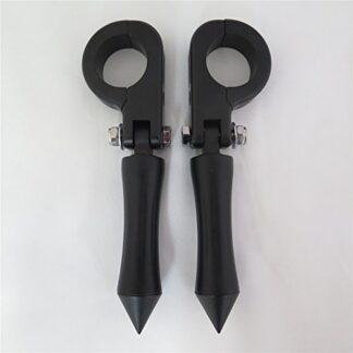 HTT Black Stick Footpeg Footrest w/Mounting Kit P-Clamp Fits Front Engine Guards 1.5" Diameter Tubing For Harley Sportster 883 1200 Street Bob Softail Dyna