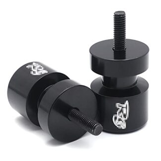 HTT Black Swingarm Spools"R6" Engraved Logo 6mm For Aprilia RSV Mille (S/R) 1999-2008 / Triumph Daytona 675R 2011-2012