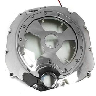 HTT- Blue LED Engine Clutch Cover See Through For Kawasaki ZX14R 2006-2014/ ZZR-1400 2006-2014 Chrome Right side