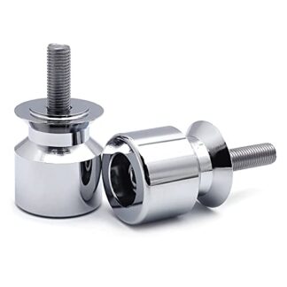 HTT Chrome Flat Swingarm Spools No logo 10mm Thread For Kawasaki Ninja ZX-14 ZX1400 2006-2011/ ZX-6 ZX600 1998-2002/ ZX-6R ZX600 1998-2011/ ZX-6RR ZX600 2003-2006