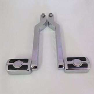 HTT Chrome Skull Silver Circle Cut Heel/Toe Shift Lever w/ Shifter For Harley 1986-later FL Softail/ 1988-later Touring/ 2008-later Trike