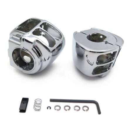HTT Chrome Switch Housing Cover For 1996-2012 Harley Sportster/ 1996-2012 Harley Dyna/ 1996-2010 Harley Softail/ 2002-2012 Harley V-Rod