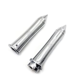 HTT Custom 7/8" 22mm Handlebar Grip"GSXR" Logo For Suzuki Gsxr 600 750 1000 Hayabusa Gsxr1300 Chrome