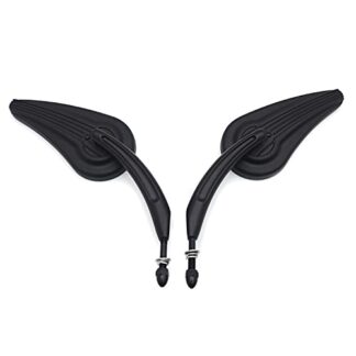 HTT Custom Aluminum Raindrop Shape Tailfin Mirrors Fit Harley Custom Vehicle Operations Dyna Low Rider Black