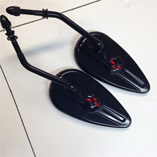 HTT GROUP Black Aluminum Skull Mirror For Harley Sportster Dyna Touring Dyna Wide Glide EFI FXDWGI