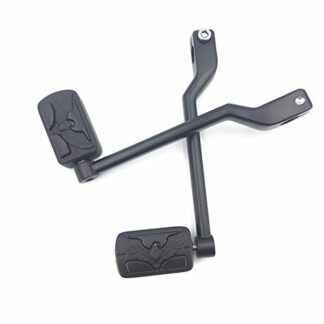 HTT GROUP Motorcycle Matte Black 2 PCs Billet Style Heel/Toe Shift Lever Gear Shift Foot Lever with Eagle Hawk Foot Peg Footresr For Harley 86-later FL Softail Touring Trike FLST FLT FLHT