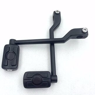 HTT GROUP Motorcycle Matte Black 2 PCs Billet Style Heel/Toe Shift Lever Gear Shift Foot Lever with Skull Foot Peg Footresr For Harley FL Softail Touring Trike FLST FLT Road King Street Glide CVO