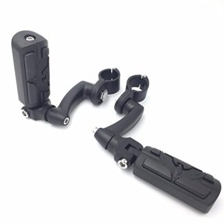 HTT Group Motorcycle Black 360 Adjustable Peg Mounting Kit Eagle Hawk Style Footrest For Yamaha V-STAR Roadstar Suzuki Boulevard Equipped with 1 inch (1")25mm Front Engine Guard Frame Tube