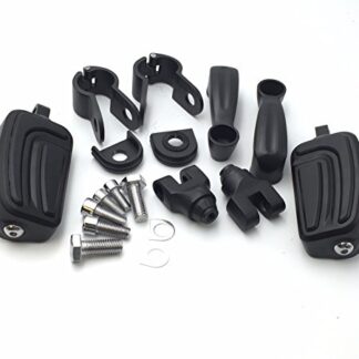 HTT Group Motorcycle Black Adjustable Peg Mounting Kit AirFlow Foot Peg Footrest For Harley Davidson Sportster 883 1200 Street Bob Softail CVO Equipped 1 inch (1") 25mm Front Engine Guard