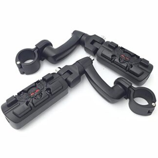 HTT Group Motorcycle Black Adjustable Peg Mounting Kit Wing Zombie Sull Foot Peg Footrest For Harley Davidson Sportster 883 1200 Street Bob Softail CVO Equipped 1 inch (1") 25mm Front Engine Guard