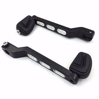 HTT Group Motorcycle Black AirFlow Shifter Footrest Foot Pegs with Heel/Toe Shift Lever For Harley Electra Glide Trike Tri Street Glide Road Glide