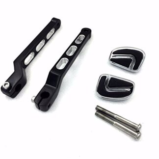HTT Group Motorcycle Black Aluminum Hollowed-out Heel/Toe Shift Levers with Chrome Airflow Shifter Pegs For Harley Davidson Trike 2008 and later