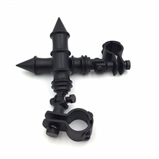 HTT Group Motorcycle Black Bamboo Style Foot Peg Footrest with Mounting Kit Clamps 1"and 1 1/4" For Yamaha V-STAR Roadstar Suzuki Boulevard Front Engine Guard Frame Tube Triumph Rocket