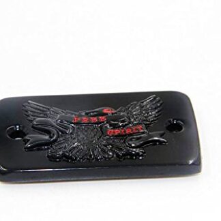 HTT Group Motorcycle Black Brake Fluid Reservoir Cap Cover "Free Spirit" Eagle Engraved For Suzuki Intruder 1400/ Intruder 1500/ Boulevard S83 / Boulevard C90