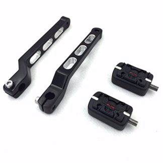HTT Group Motorcycle Black Grooved Zombie Shifter Footrest Foot Pegs with Heel/Toe Shift Lever For Harley Davidson Road King 1988 and later