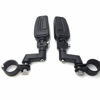 HTT Group Motorcycle Black Highway AirFlow Foot Rest Foot Pegs with 1" 1 inch Mounting Bracket For Triumph Rocket V-STAR Roadstar Suzuki INTRUDER Boulevard M90 M1500 Kawasaki Vulcan