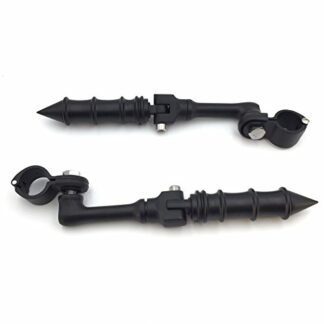 HTT Group Motorcycle Black Long Angled Adjustable Peg Mounting Kit Bamboo Style Foot Peg For Honda GoldWing VTX1300 Shadow Valkyrie Triumph 1 inch (1") 25mm Front Engine Guard Frame Tube