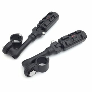 HTT Group Motorcycle Black Long Angled Adjustable Peg Mounting Kit Wing Zombie Sull Foot Peg Footrest For Harley Davidson Sportster 883 1200 Street Bob Softail CVO with 1" 25mm Front Engine Guard