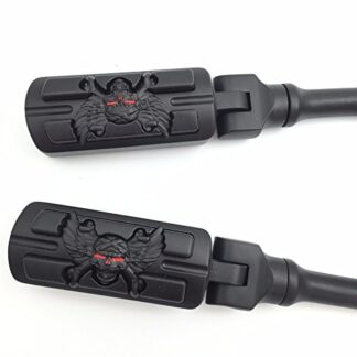 HTT Group Motorcycle Black Long Angled Adjustable Peg Mounting Kit Zombie Foot Peg For Honda GoldWing VTX1300 Shadow Valkyrie Triumph Equipped with 1 inch (1") 25mm Front Engine Guard Frame Tube