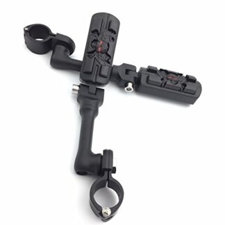 HTT Group Motorcycle Black Long Angled Adjustable Peg Mounting Kit Zombie Footrest For Yamaha V-STAR Roadstar Suzuki Boulevard with 1-1/2 inch (1.5") Front Engine Guard Frame Tube