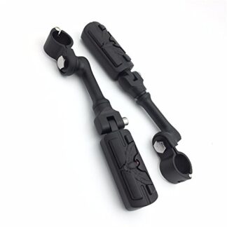 HTT Group Motorcycle Black Peg Mounting Kit with Eagle Hawk Foot Peg For Bike with 1-1/2 inch (1.5") Front Engine Guard Frame Tube Iron 883 XL883N Electra Glide Ultra Road King FLHR