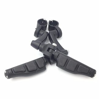 HTT Group Motorcycle Black Peg Mounting Kit with Flat End Foot Peg Footrest For Bike Equipped with 1-1/4 inch (1.25") Front Engine Guard Frame Tube Iron 883 XL883N Electra Glide Ultra Road King FLHR