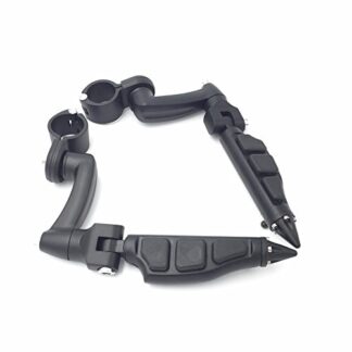 HTT Group Motorcycle Black Peg Mounting Kit with Stiletto Shape Foot Peg Footrest For Bike Equipped with (1") 25mm Front Engine Guard Frame Tube Iron 883 XL883N Electra Glide Ultra Road King FLHR