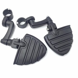 HTT Group Motorcycle Black Peg Mounting Kit with U Shape Foot Peg Footrest For Bike Equipped with 1 inch (1") 25mm Front Engine Guard Frame Tube Iron 883 XL883N Electra Glide Ultra Road King FLHR