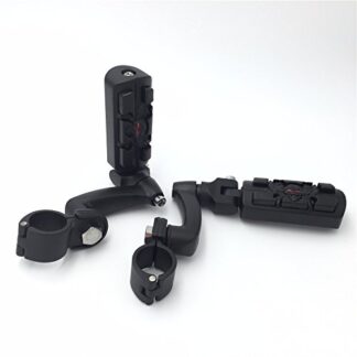 HTT Group Motorcycle Black Peg Mounting Kit with Wing Zombie Sull Foot Peg For Bike Equipped with 1-1/2 inch (1.5") Front Engine Guard Frame Tube Iron 883 XL883N Electra Glide Ultra Road King FLHR