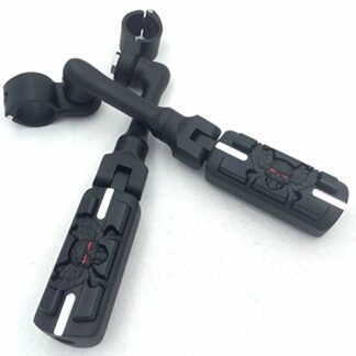 HTT Group Motorcycle Black Peg Mounting Kit with Zombie Sull Foot Peg For Bike Equipped 1 inch (1") 25mm Front Engine Guard Frame Tube Iron 883 XL883N Electra Glide Ultra Road King FLHR