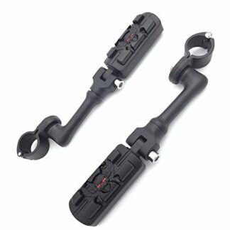 HTT Group Motorcycle Black Peg Mounting Kit with Zombie Sull Foot Peg For Bike Equipped with 1 inch (1") 25mm Front Engine Guard Frame Tube Iron 883 XL883N Electra Glide Ultra Road King FLHR