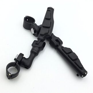 HTT Group Motorcycle Black Short Angled Adjustable Peg Mounting Kit Flat End Footrest For Harley Davidson Sportster 883 1200 Street Bob Softail CVO with 1" 25mm Front Engine Guard