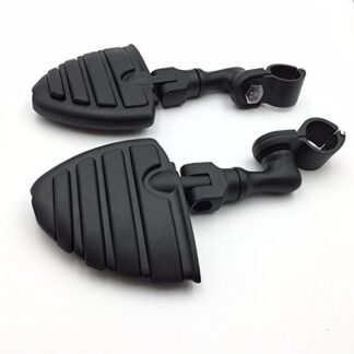 HTT Group Motorcycle Black Short Angled Adjustable Peg Mounting Kit U Shape Foot Peg Footrest For Harley Sportster 883 1200 Street Bob Softail CVO with 1-1/2 inch (1.5") Front Engine Guard