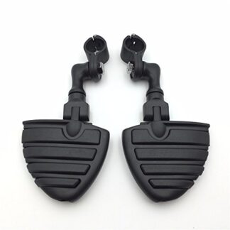 HTT Group Motorcycle Black Short Angled Adjustable Peg Mounting Kit U Shape Foot Peg For GoldWing VTX1300 Shadow Valkyrie Triumph Rocket with 1 inch (1") 25mm Front Engine Guard Frame Tube