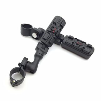 HTT Group Motorcycle Black Short Angled Adjustable Peg Mounting Kit Wing Zombie Sull Foot Peg Footrest For Harley Davidson Sportster 883 1200 Street Bob Softail CVO with 1" 25mm Front Engine Guard