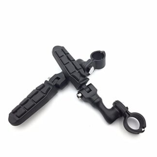 HTT Group Motorcycle Black Short Angled Adjustable Peg Mounting Kit with Footpeg Foot rest For Yamaha V-STAR Roadstar Suzuki Boulevard with 1-1/2 inch (1.5") Front Engine Guard Frame Tube