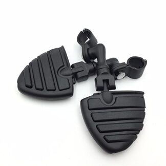 HTT Group Motorcycle Black Short Angled Peg Mounting Kit with U Shape Foot Peg Footrest For Bike with 1 inch (1") 25mm Front Engine Guard Frame Tube Iron 883 XL883N Electra Glide Ultra Road King