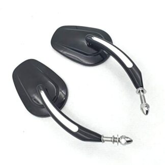 HTT Group Motorcycle Black Skull Side Mirrors For Harley Davidson All Models Softail Touring Street S Series Sporster Dyna CVO Trike (except 2014-later FLHTKSE FLHRSE6 FLHR FLHRC XL1200X)