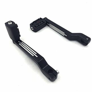 HTT Group Motorcycle Black Zombie Pegs w/ Grooved Heel/Toe Shift Levers For Harley Davidson Fat Boy FLSTF 1980 and later