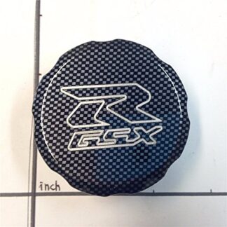 HTT Group Motorcycle Carbon Billet Aluminum Brake Fluid Reservoir Cap Cover "GSXR" Engraved For 1992-2012 Suzuki GSXR 600/1988-2012 Suzuki GSXR 750/2001-2012 Suzuki GSXR 1000