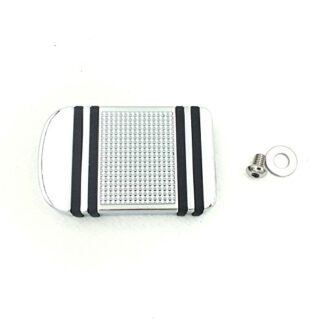 HTT Group Motorcycle Chrome Aluminum Edge Cut Brake Pedal Pad Cover For Harley Davidson Switchback FLD Fat Boy CVO Road Glide Road King FLHR Electra Glide Tri Glide Ultra